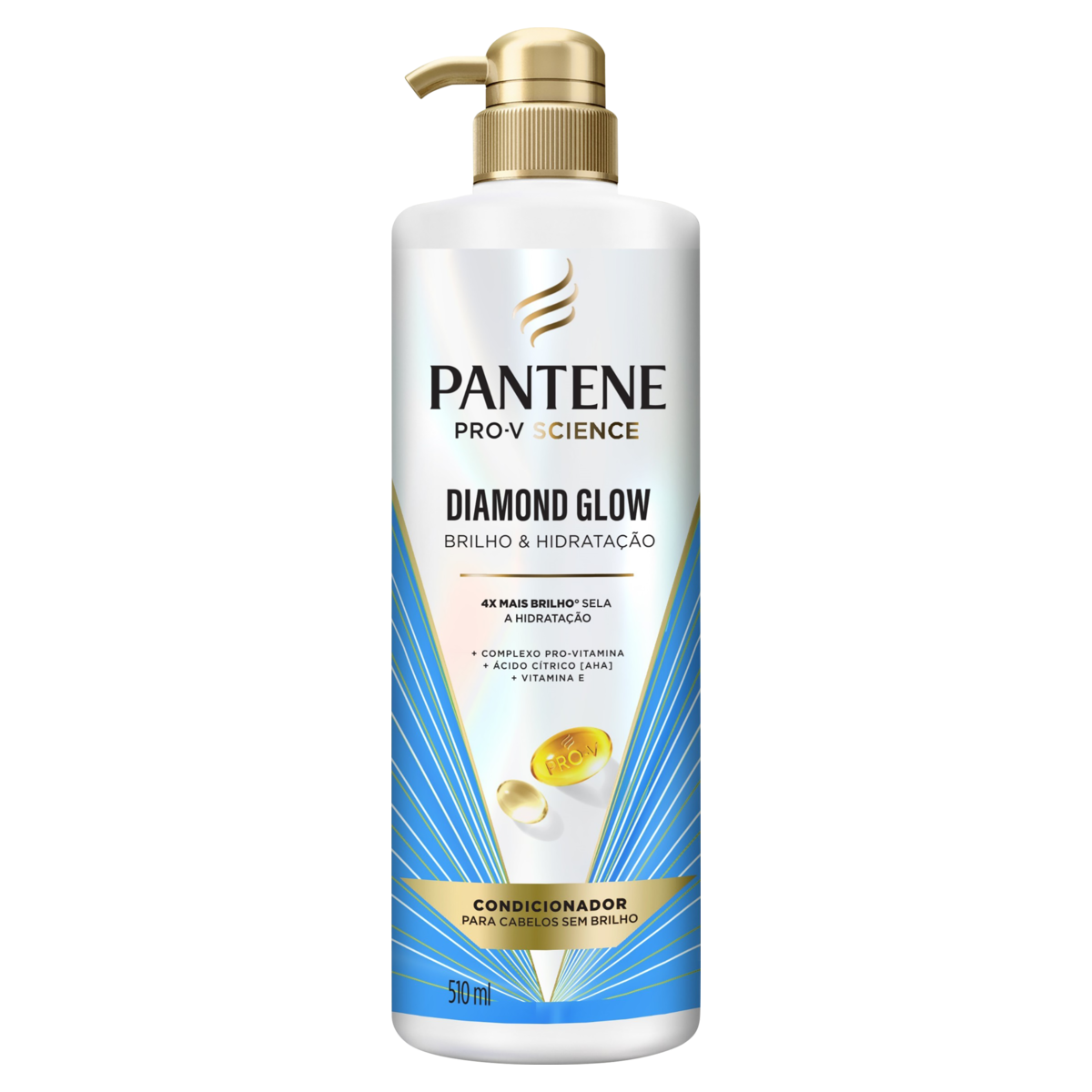 Condicionador Pantene Diamond Glow Brilho & Hidratação Frasco 510ml Pump