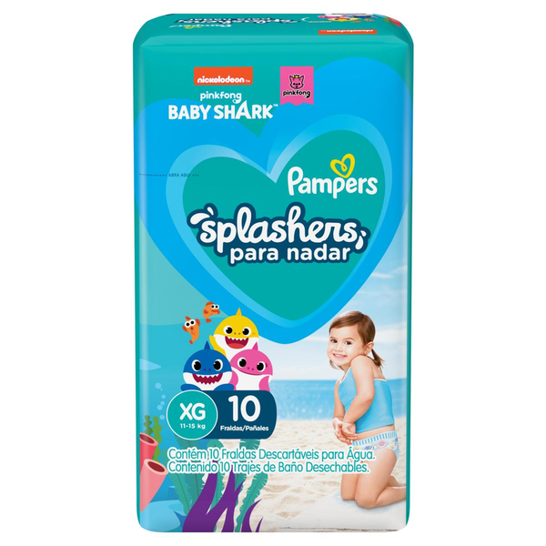 PAMPERS Splashers Fraldas XG 10un