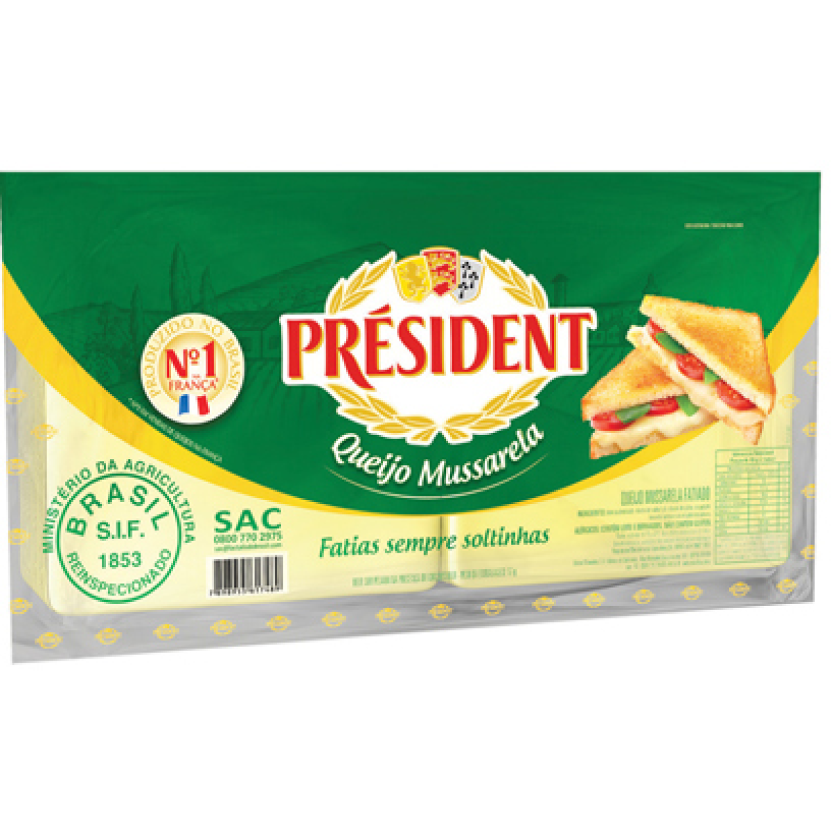 Queijo Mussarela President Fatiado 200g