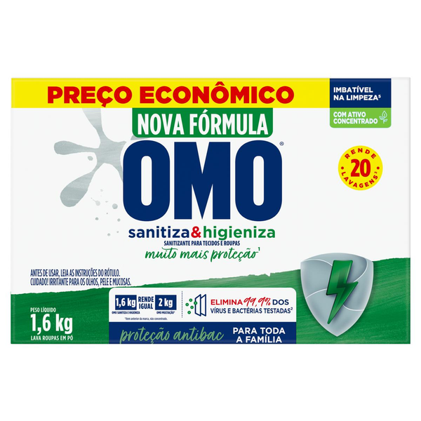 Sanitizante em Pó Omo Lavagem Perfeita 1.6kg