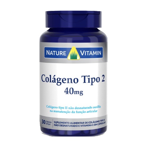 Suplemento Alimentar Nature Vitamin Vitamina Colágeno Tipo 2 40mg Com 30 Cápsulas