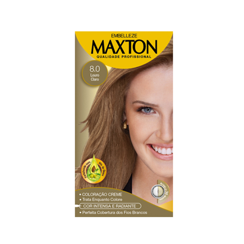 Kit Tintura Em Creme Louro Claro 8.0 Maxton 50g