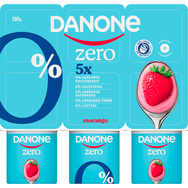 Iogurte Zero Danone Polpa Morango 510g