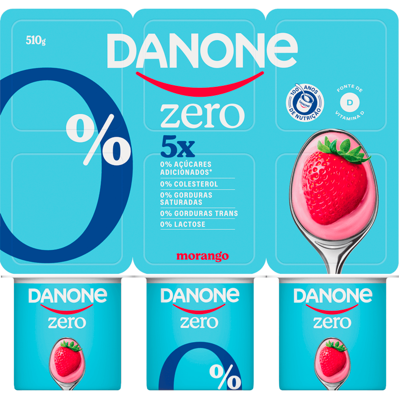 Iogurte Zero Danone Polpa Morango 510g