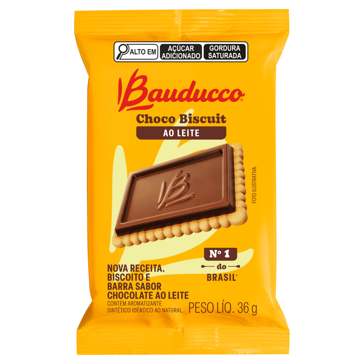 Biscoito Chocolate ao Leite Bauducco Choco Biscuit Pacote 36g