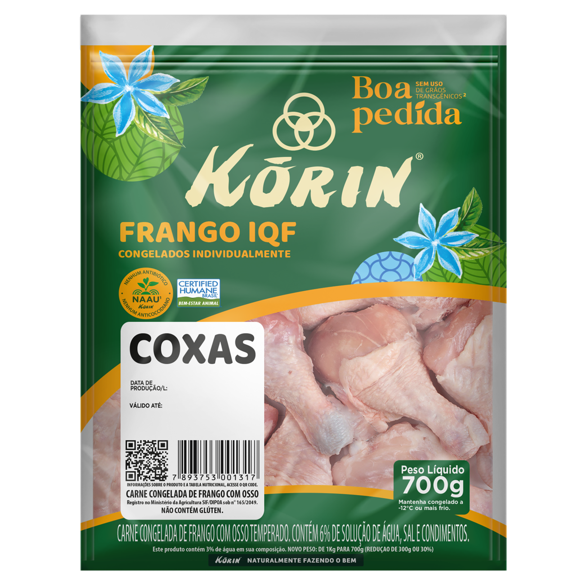 Coxa de Frango Congelada Korin 700G