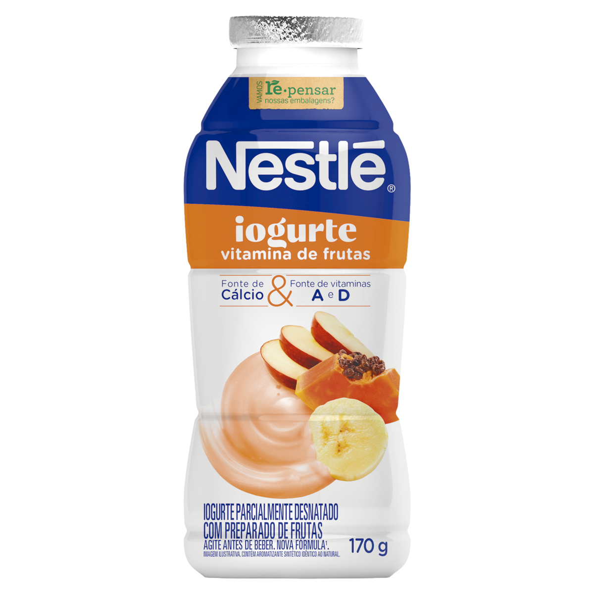 Iogurte Parcialmente Desnatado Vitamina de Frutas Nestlé Frasco 170g