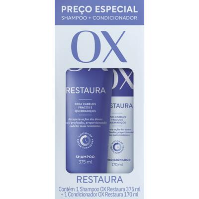 Kit Shampoo 375ml + Condicionador 170ml OX Cosméticos Restaura