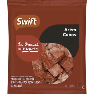 Carne Bovina Acém em Cubos Swift Congelada 500g