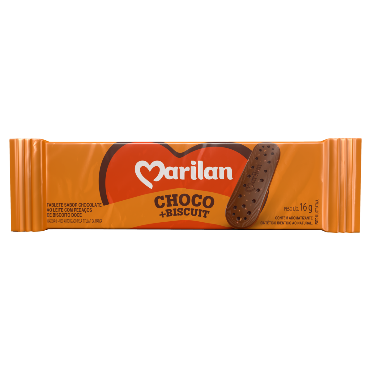 Chocolate ao Leite com Pedaços de Biscoito Marilan Choco + Biscuit 16g