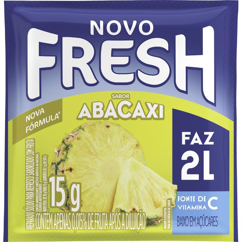 Refresco em Pó Abacaxi Fresh Pacote 15g
