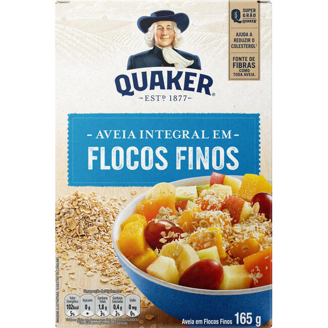 Aveia Integral em Flocos Finos Quaker 165g