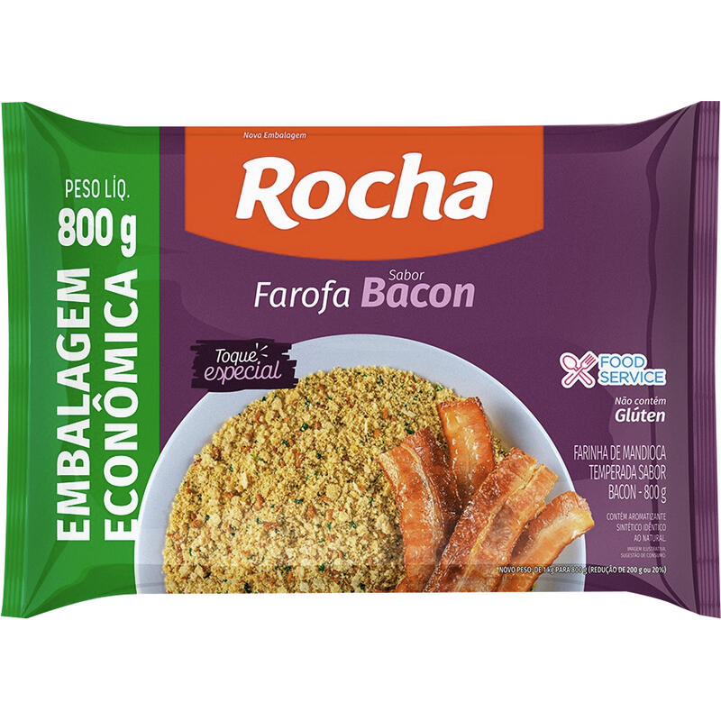 Farofa de Mandioca Rocha Bacon 800g