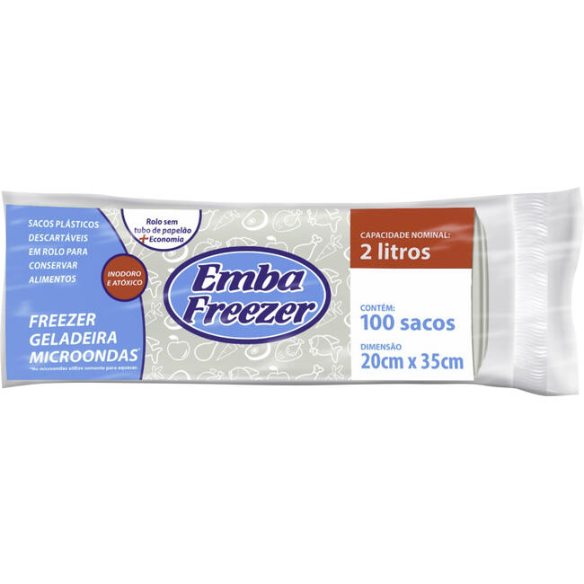 Saco para Conservar Alimentos Destacável 2l Embafreezer Eco 100 Unidades