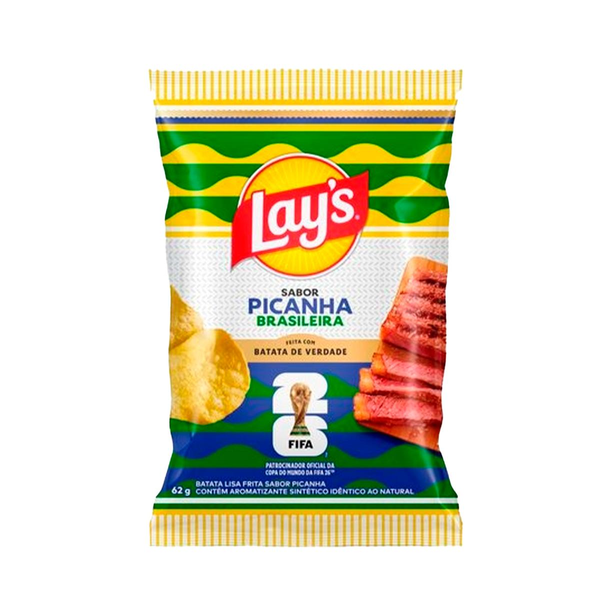 Batata Frita Lisa Picanha Brasileira FIFA Lay'sPacote 62g