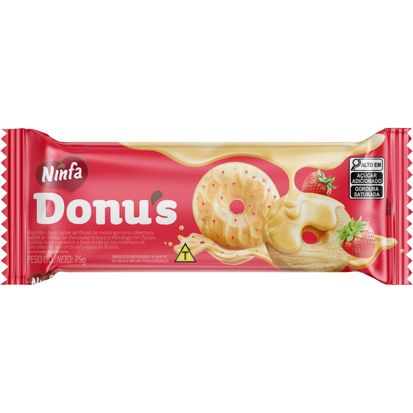 Biscoito Donus Ninfa 75g - Rosca - Chocolate Branco