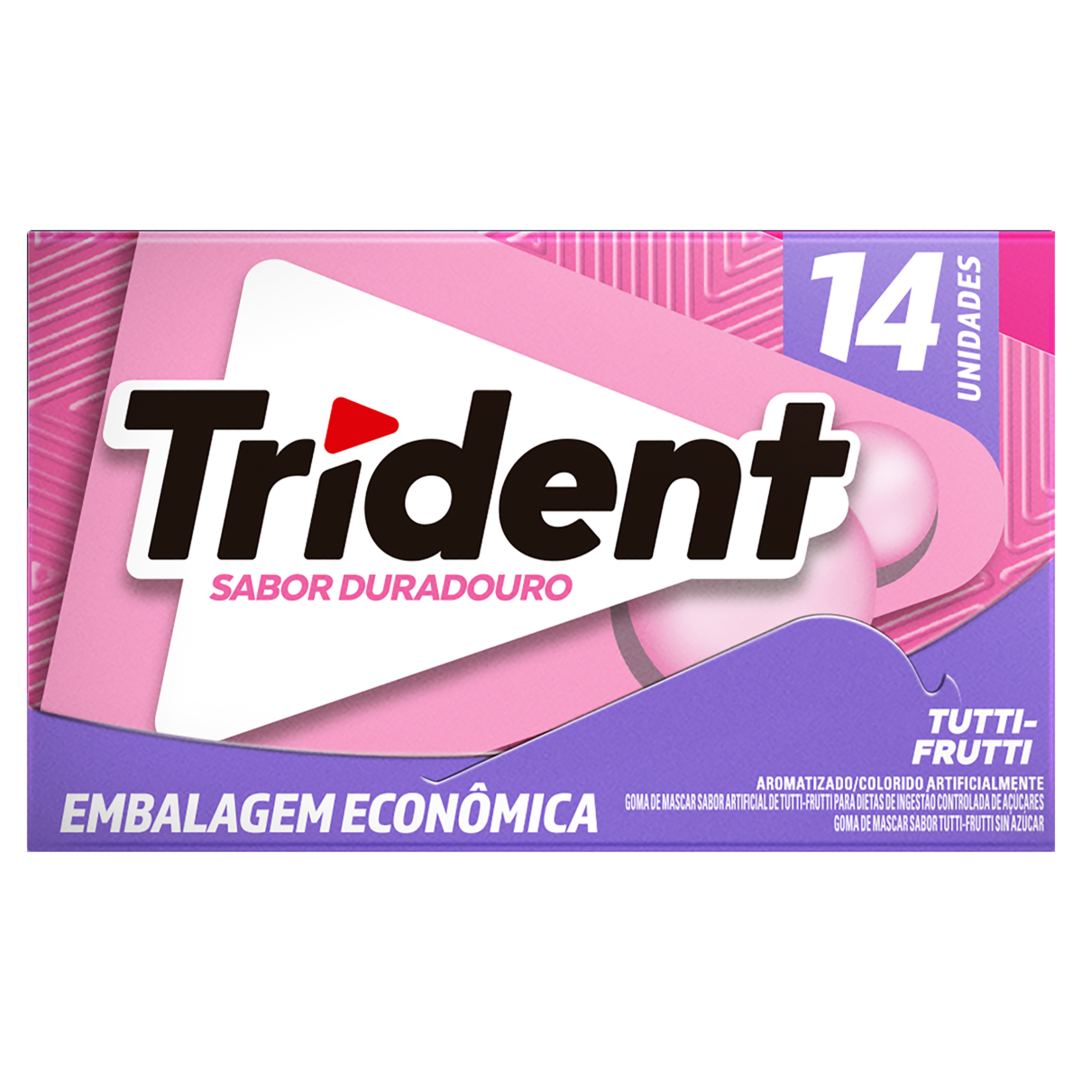 Chiclete Trident Tutti-Frutti 25,2g - Embalagem Econômica 14 unid.