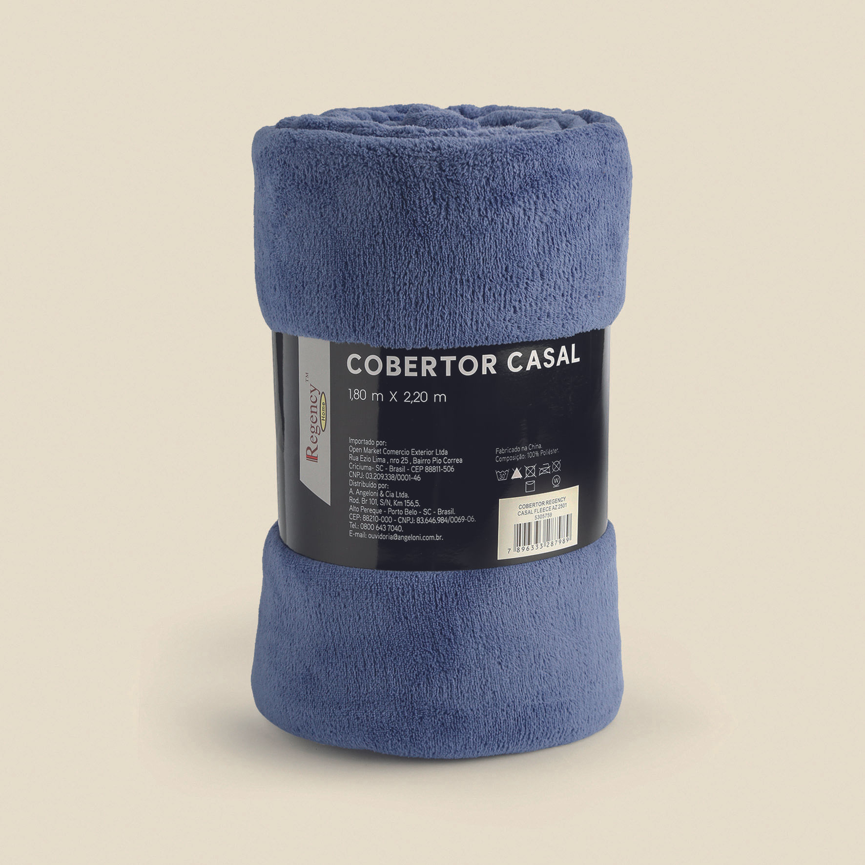 Cobertor Casal Fleece Azul- REGENCY