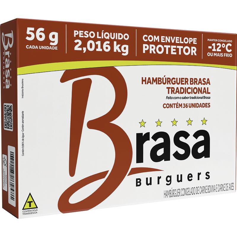 Hambúrguer Brasa Carne Bovina e de Frango 36x56g