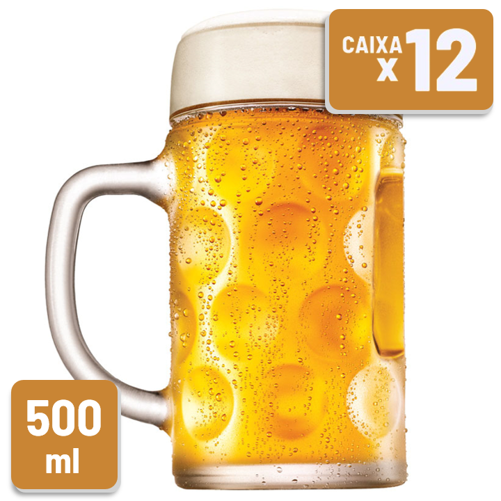 Caneca Oktoberfest Vidro 500ml Caixa c/ 12 un