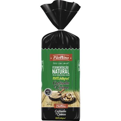 Pão De Forma Nino Fermentação Natural 100% Integral Castanha E Quinoa 400g