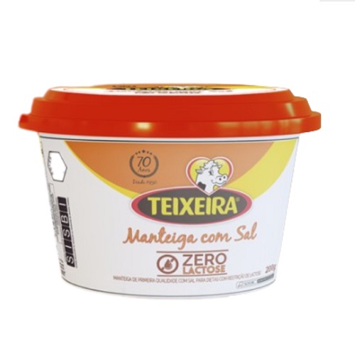 Manteiga Teixeira Zero Lactose C/sal 200g