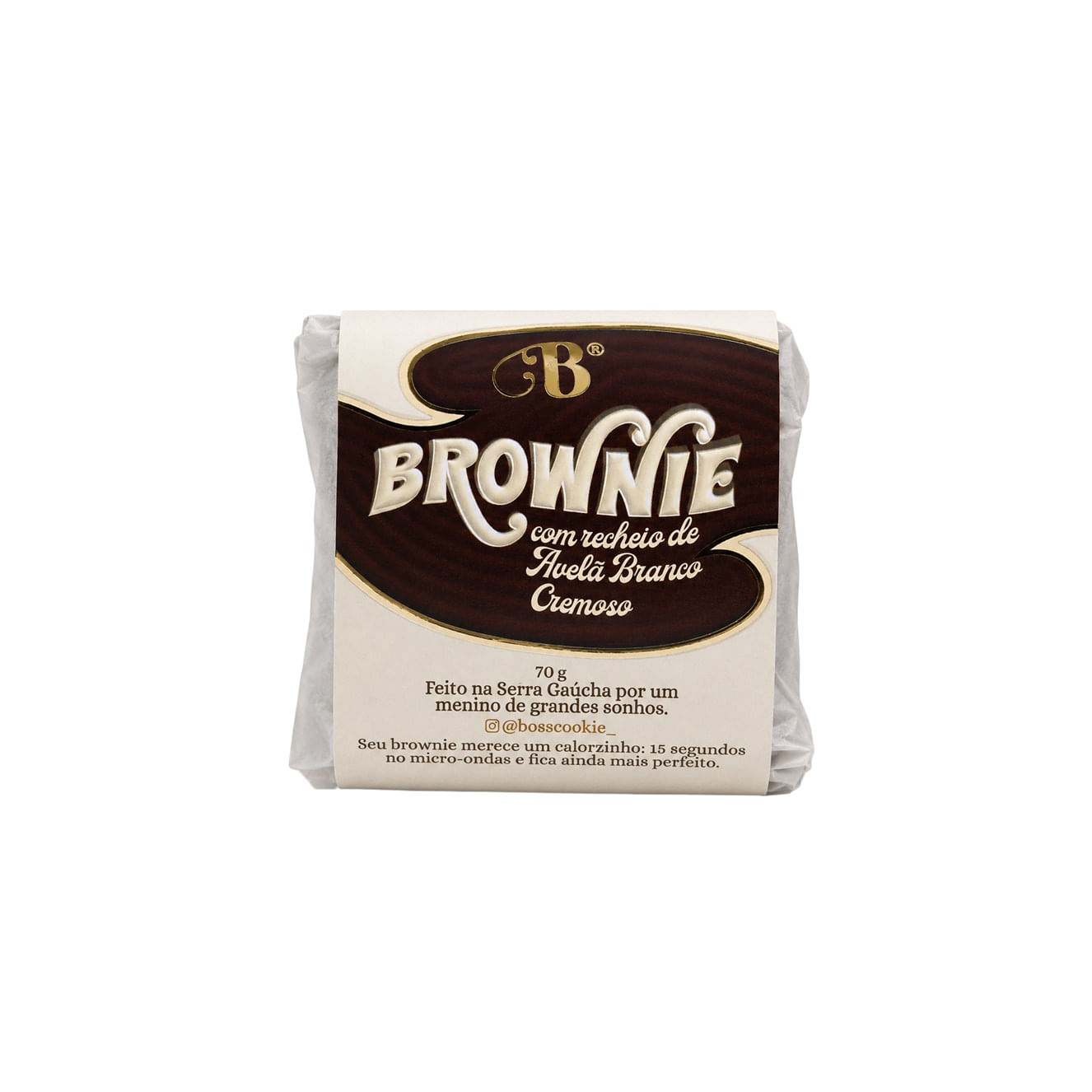 Brownie de Avelã Branco Cremoso Boss Cookie 70g