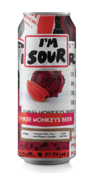 Cerveja Three Monkeys Im Sour Goiaba e Pitaya Lata 473ml