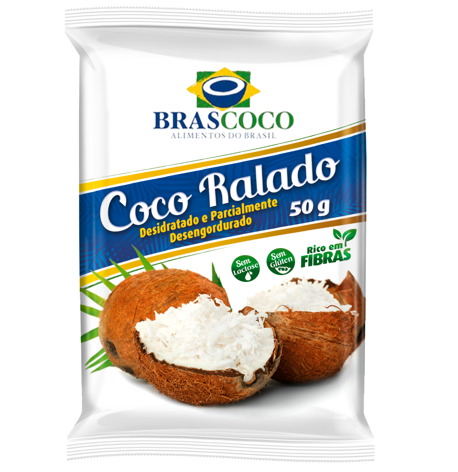 Coco Ralado Desidratado Brascoco Pacote 50g