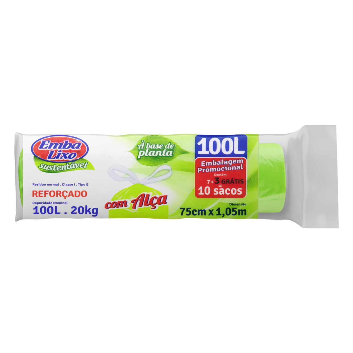 Saco Lixo Embalixo 100 Litros Sustentável com 10 Unidades