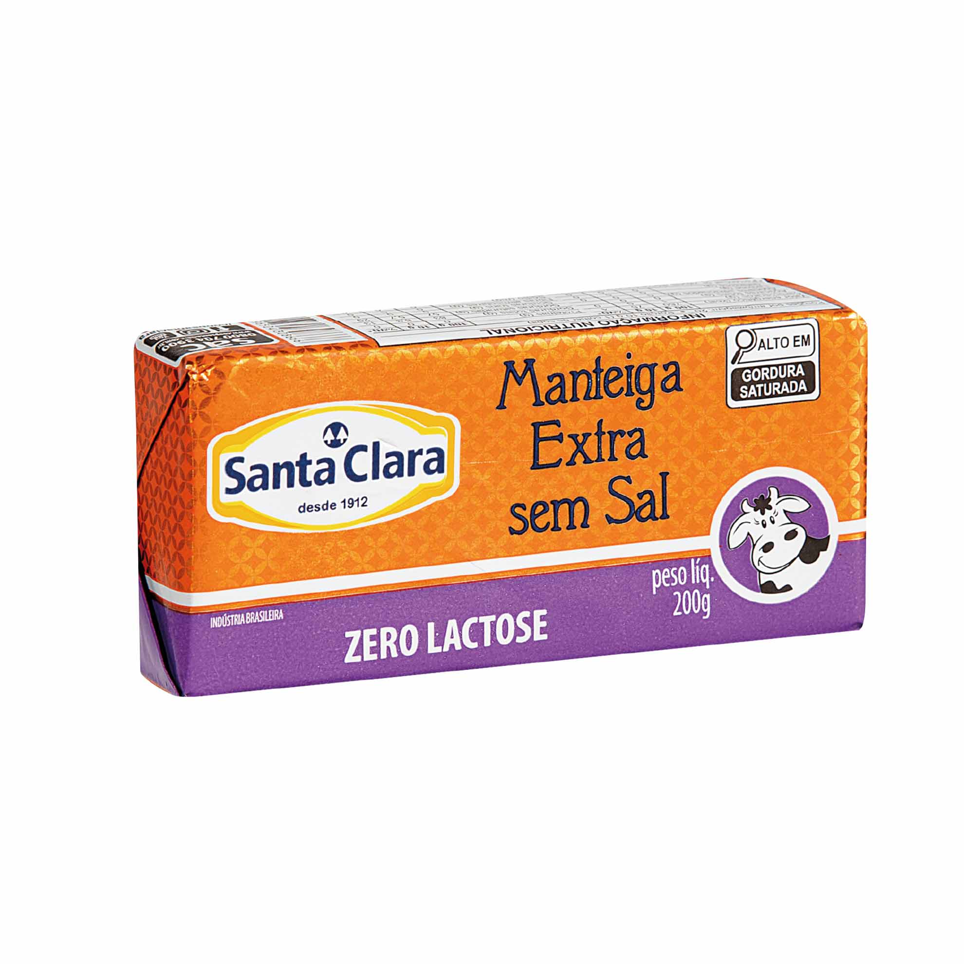 Manteiga Extra sem Sal Zero Lactose Santa Clara 200g
