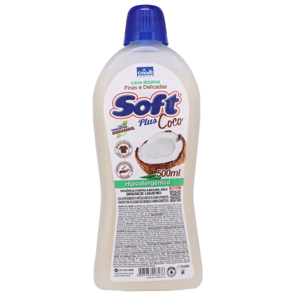 Sabão Líquido Soft Plus 500ml - Coco