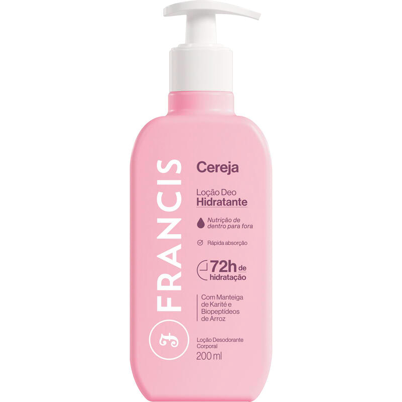 Loção Desodorante Deo-Hidratante Cereja Francis Frasco 200ml Pump
