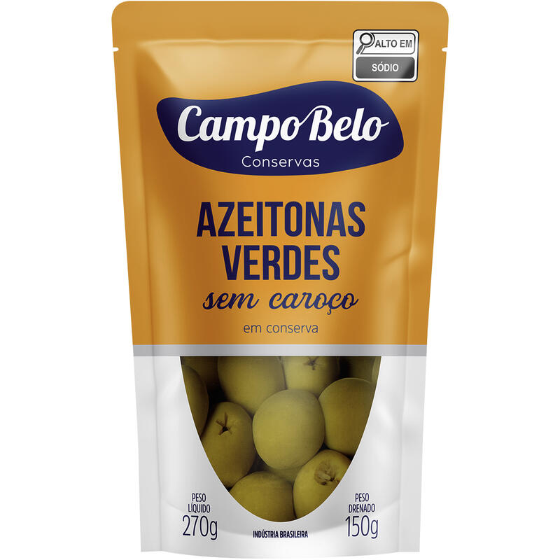 Azeitona Verde Campo Belo Sem caroço 150g