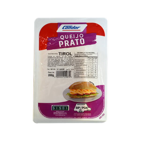 Queijo Tirol 200g - Prato - Fatiado
