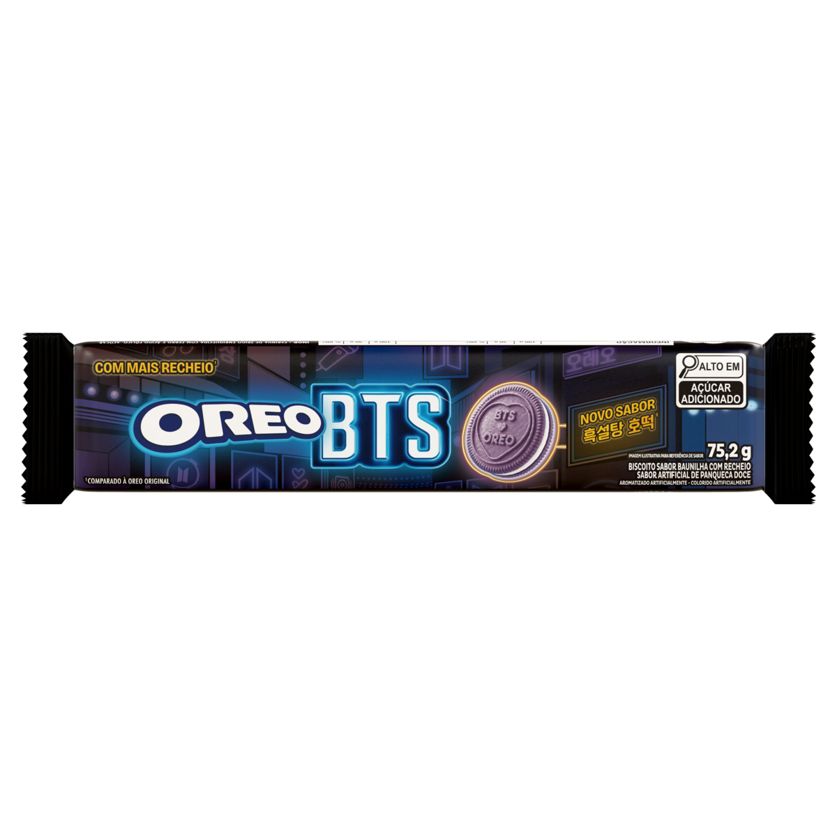 Biscoito Baunilha Recheio Panqueca Doce BTS Oreo Pacote 75,2g