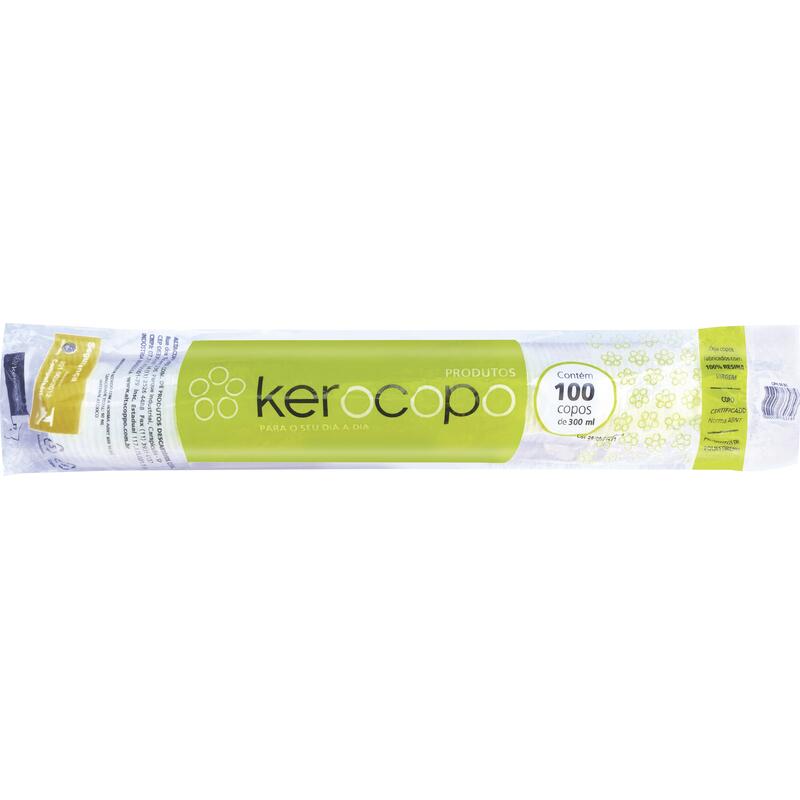 Copo Descartável Kerocopo Branco - ABNT 300ml 100 un
