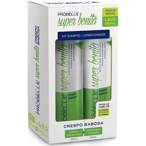 Kit Shampoo+ Condicionador Probelle Super Bonita Crespo Babosa 250ml