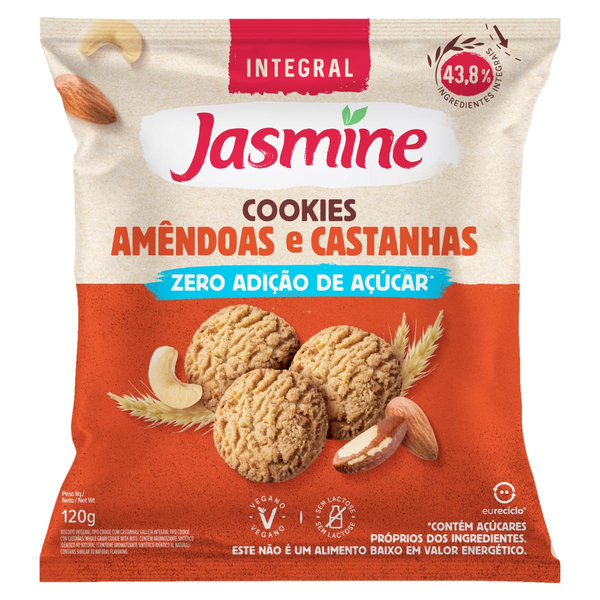 Cookie Jasmine Integral Castanhas e Amêndoas Zero Açúcar 150g
