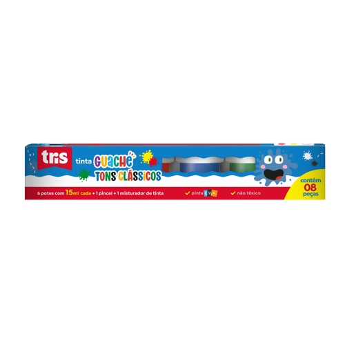 Tinta Guache Tris Tons Clássicos 15ml Com 6 Unidades