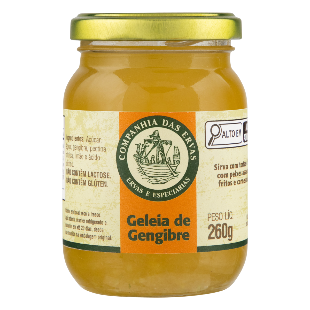 Geleia de Gengibre CIA DAS ERVAS Vidro 260g