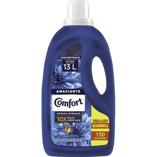 Amaciante de Roupa COMFORT Frescor Intenso Concentrado 3l Embalagem Econômica