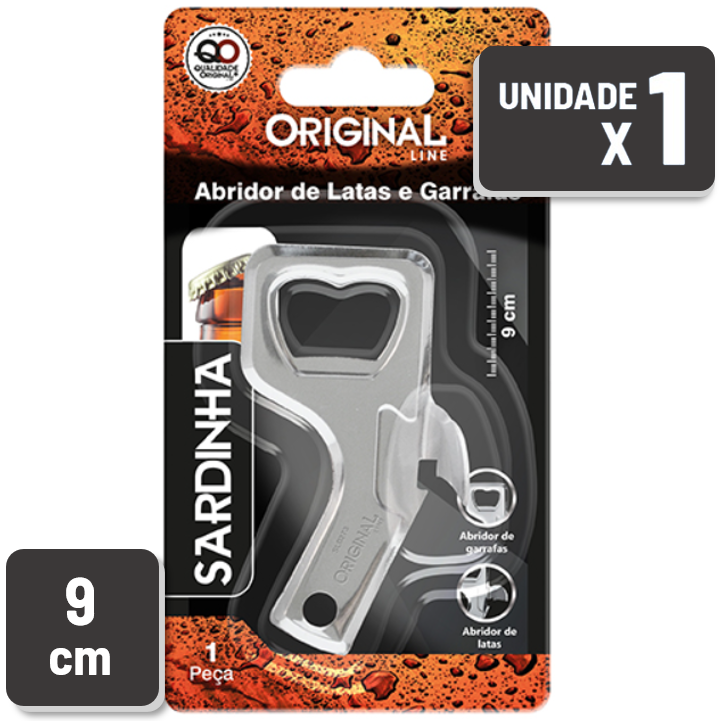 Abridor de Latas e Garrafas Original Line Sardinha 9cm