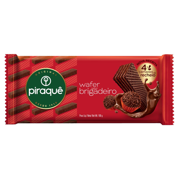 Biscoito Wafer Piraquê 100g - Brigadeiro