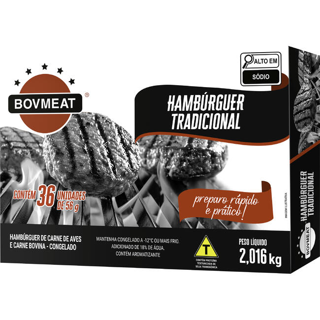 Hambúrguer Bovmeat Carne Bovina/Aves 36x56g