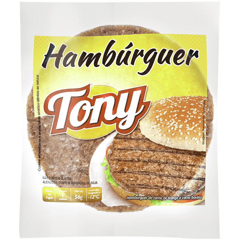 Hambúrguer Tony Congelado De Carne Bovina e de Frango 56g