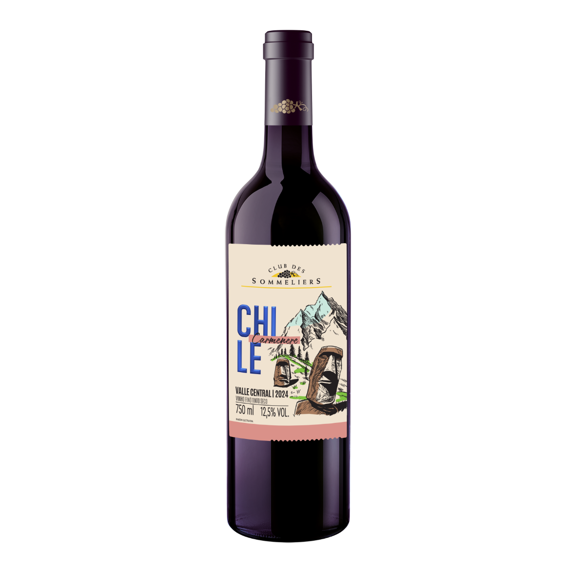 Vinho Tinto Chileno Clube Des Sommeliers Carmenere 750ml