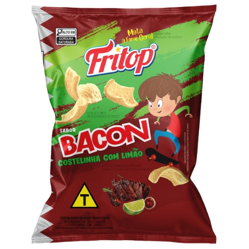 Salgadinho Fritop Bacon 80g Liso Costelinha
