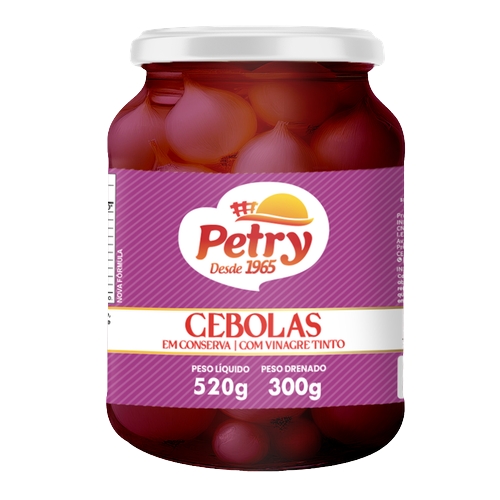 Cebola Petry Em Conserva Com Vinagre Tinto 520g