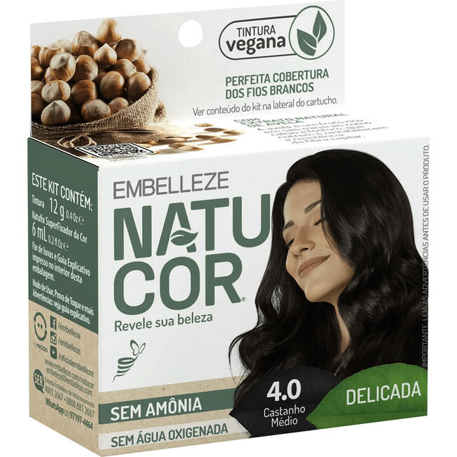 Tintura Natucor 4.0 Castanho Médio 1kit